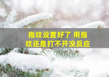 指纹设置好了 用指纹还是打不开没反应